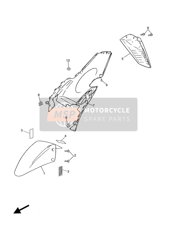 Yamaha CS50M JOG-R 2004 Parafango per un 2004 Yamaha CS50M JOG-R